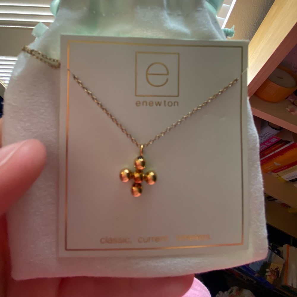 Newton Gold Cross Pendant Necklace